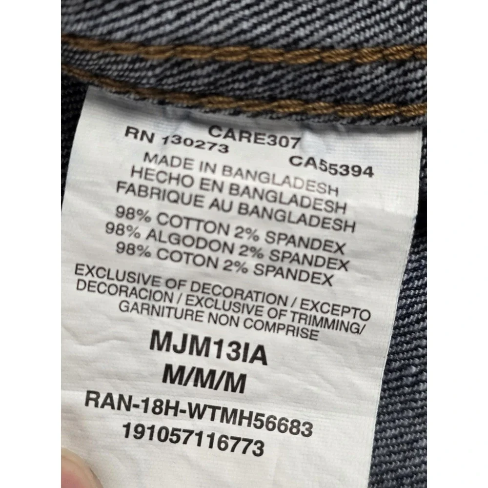 VTG Wrangler Jacket Mens Medium Blue Denim Trucker Button Front Stretch MJM13IA